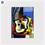 アートポストカード-Guitar and Pomegranates by a Window - ルイ マルクーシ Postcard.