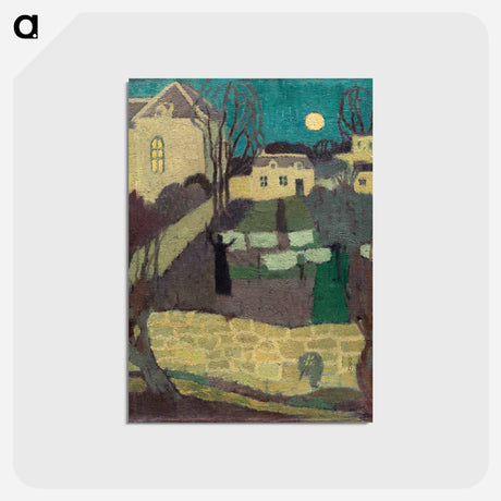 アートポストカード-Drying the Linen, or Moonrise at the Priory - モーリス ドニ Postcard.