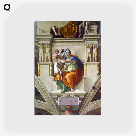 アートポストカード-Delphic Sibyl - ミケランジェロ ブオナローティ Postcard.