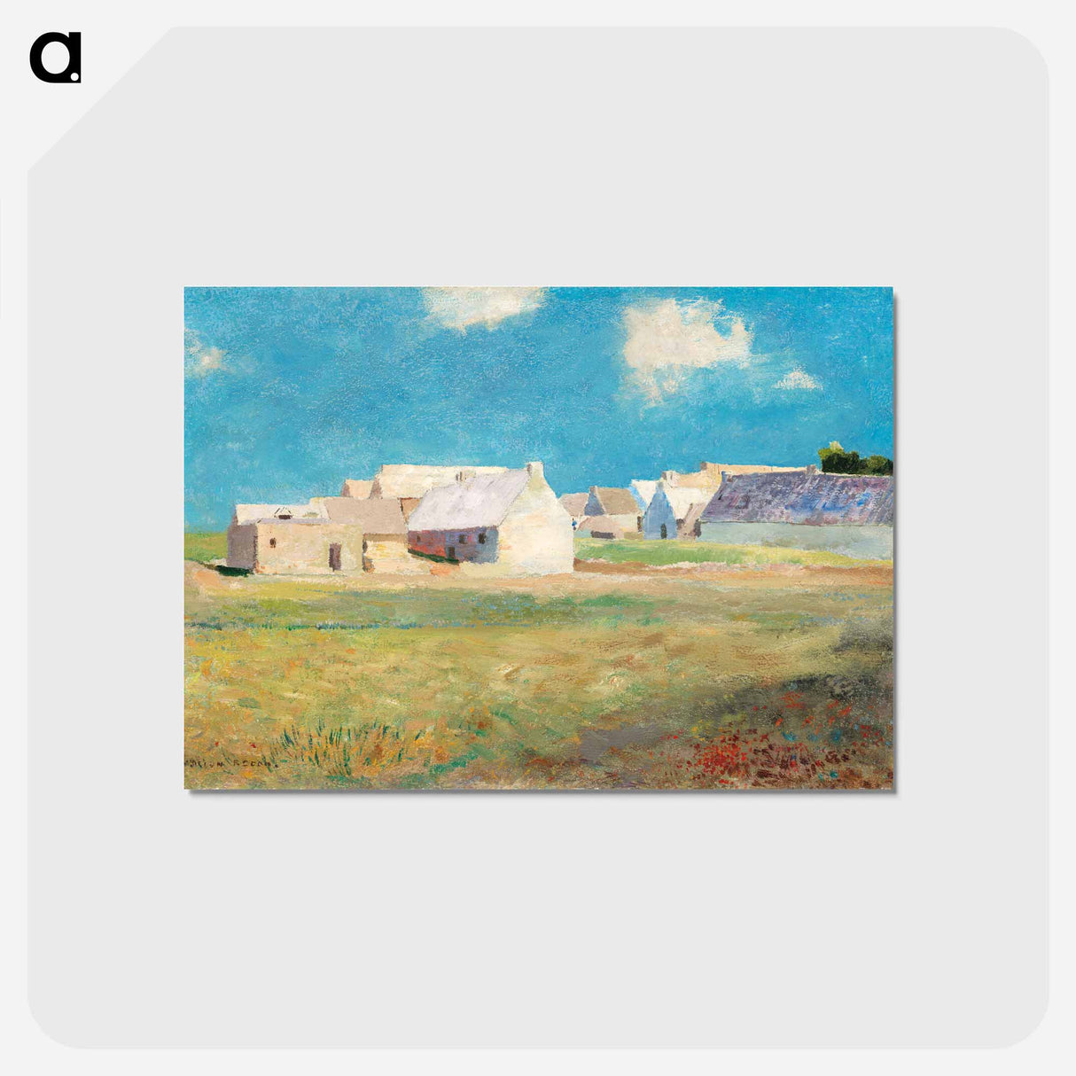 アートポストカード-Breton Village - オディロン ルドン Postcard.