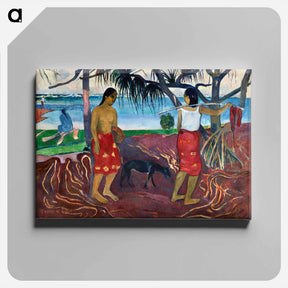 アートパネル-Under the Pandanus - ポール ゴーギャン Canvas.