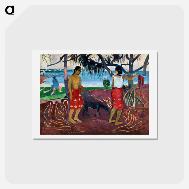アートポストカード-Under the Pandanus - ポール ゴーギャン Postcard.