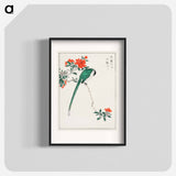 アートポスター-Japanese Long-tailed Tit and Pomegranate
 - 鳥類図鑑 Poster.