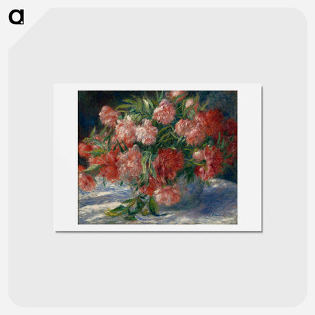 アートポストカード-Peonies - ピエール オーギュスト ルノワール Postcard.