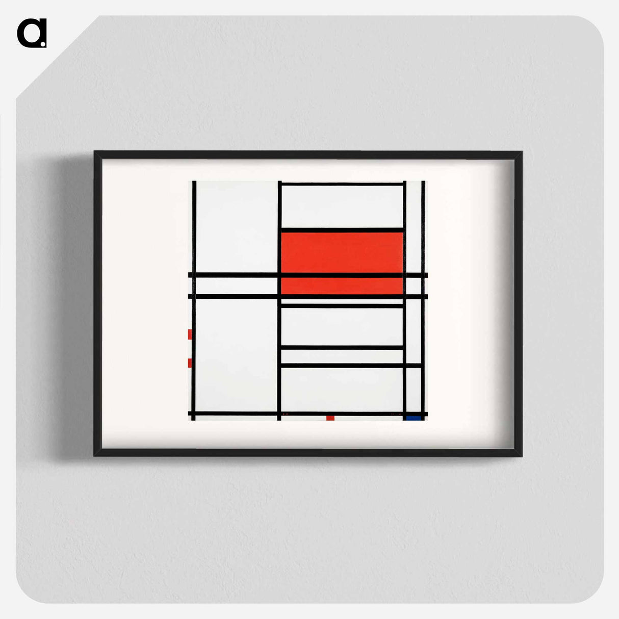 Composition No. 4 with red and blue - Piet Mondrian Poster.