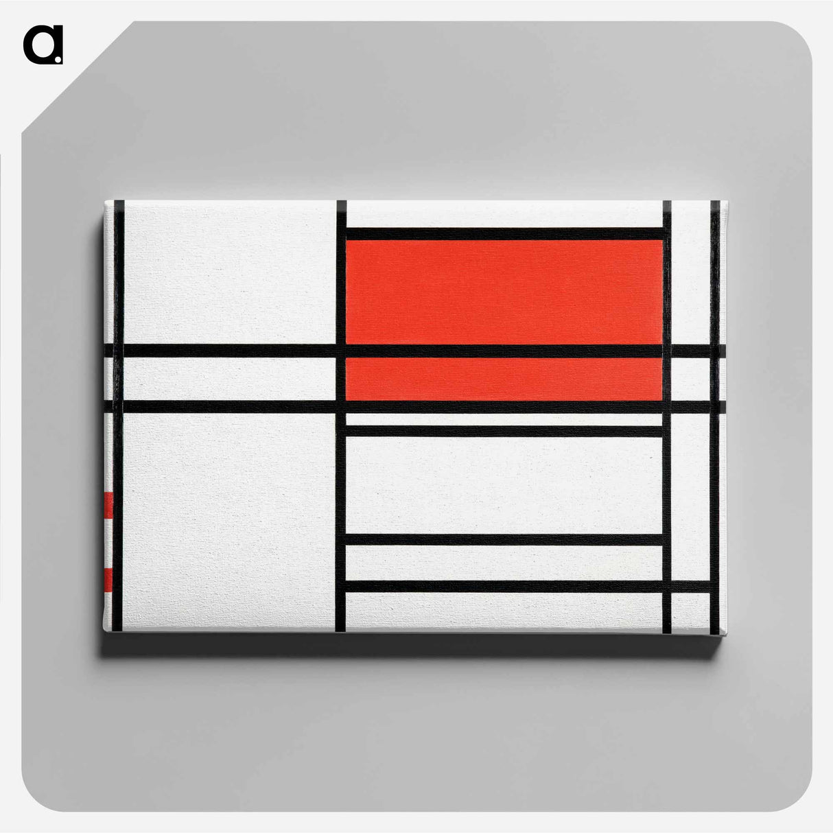 Composition No. 4 with red and blue - Piet Mondrian Canvas.