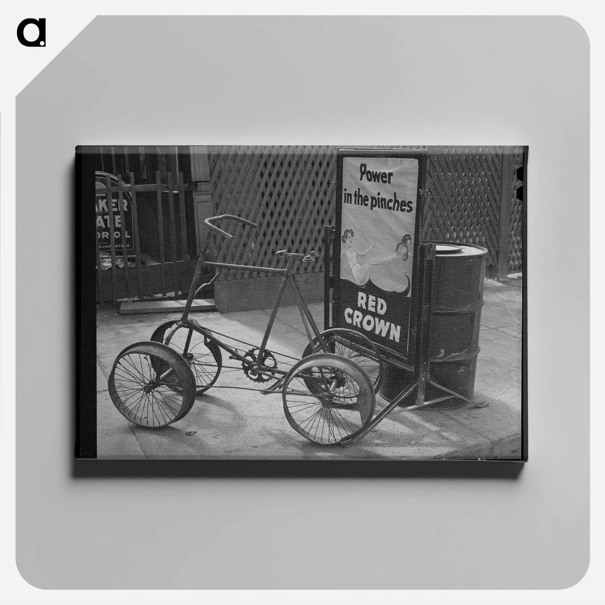アートパネル-Gas Station Ad, New Iberia
 - ラッセル リー Canvas.
