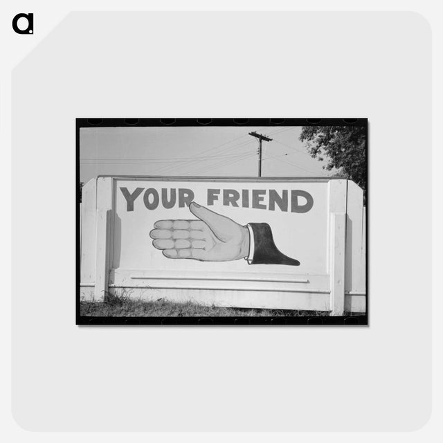 アートポストカード-Gas Station Ad, New Iberia
 - ラッセル リー Postcard.