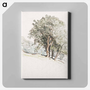 アートパネル-Study of Oak Trees at Lake Dunmore, Vermont - サミュエル コールマン Canvas.