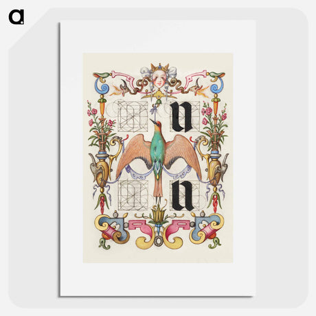 アートポスター-Guide for Constructing the Letters u and v
 - 書道のお手本 Poster.