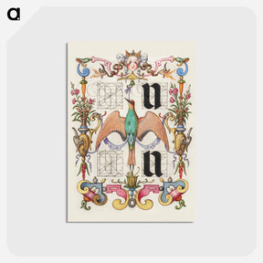アートポストカード-Guide for Constructing the Letters u and v
 - 書道のお手本 Postcard.