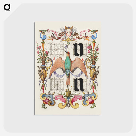 アートポストカード-Guide for Constructing the Letters u and v
 - 書道のお手本 Postcard.