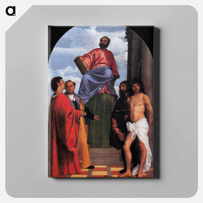 アートパネル-Saint Mark Enthroned - ティツィアーノ ヴェチェッリオ Canvas.