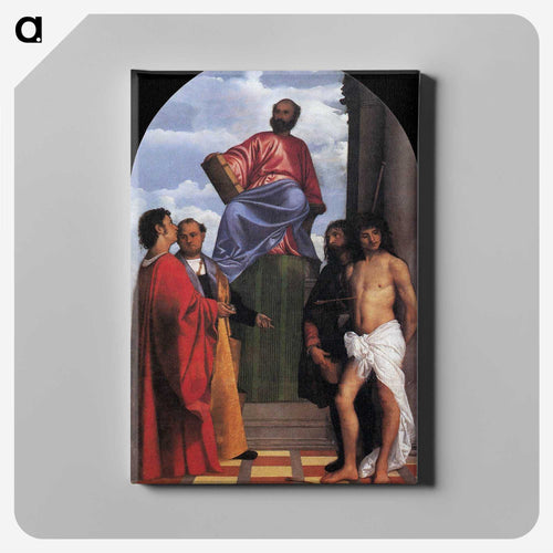 Saint Mark Enthroned - ティツィアーノ ヴェチェッリオ Canvas.