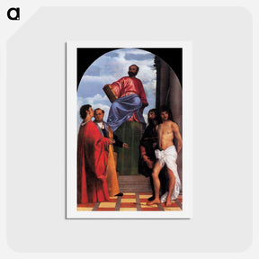 アートポストカード-Saint Mark Enthroned - ティツィアーノ ヴェチェッリオ Postcard.