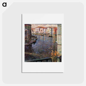 アートポストカード-The Grand Canal in Venice - ウンベルト ボッチョーニ  Postcard.