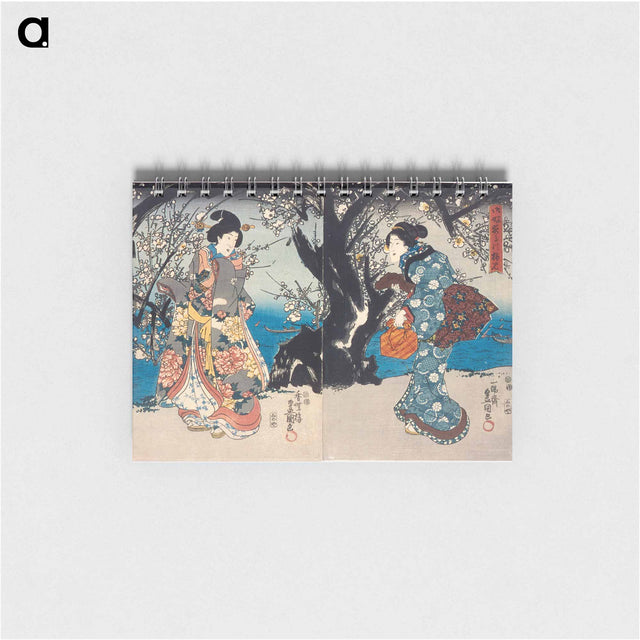 アートメモ帳-Enjoying Plum Blossoms in the Evening
 - 歌川 国貞 Memo.