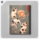 Four Cats in Different Poses Illustrating Japanese Proverbs - 歌川 国芳 Canvas.