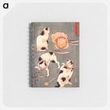 Four Cats in Different Poses Illustrating Japanese Proverbs - 歌川 国芳 Memo.
