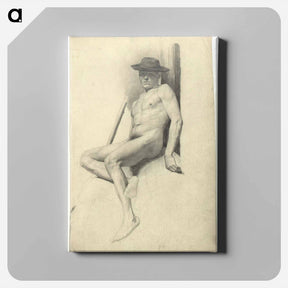 アートパネル-Seated Male Nude with Hat
 - ウィーン博物館 Canvas.