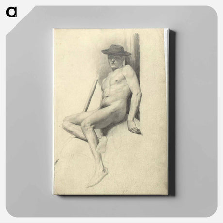 アートパネル-Seated Male Nude with Hat
 - ウィーン博物館 Canvas.