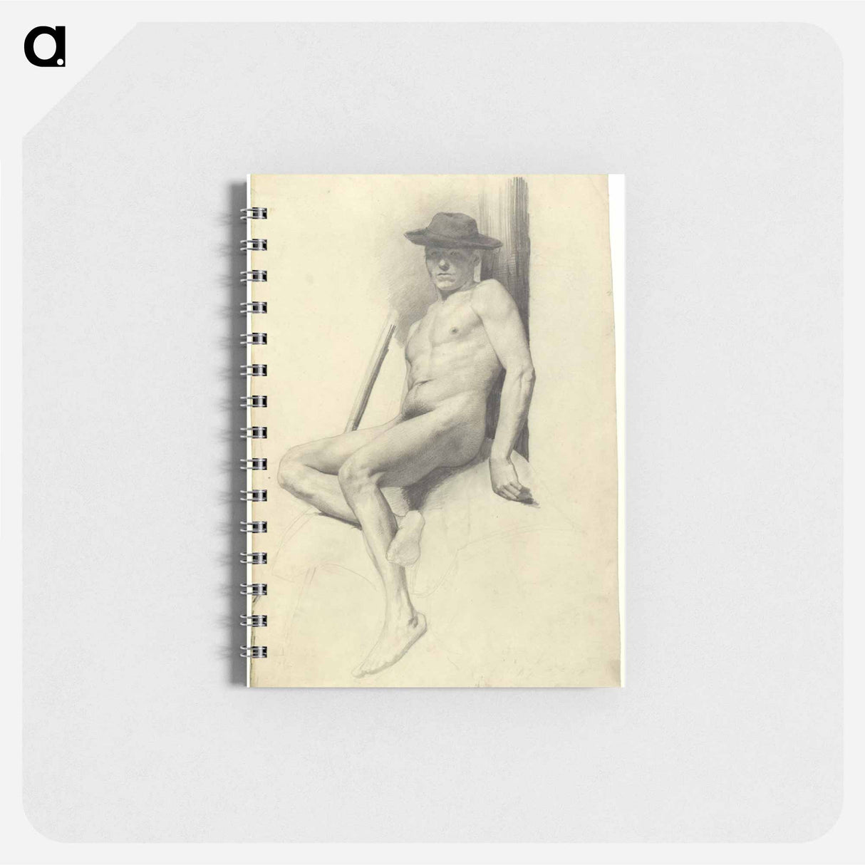 アートメモ帳-Seated Male Nude with Hat
 - ウィーン博物館 Memo.