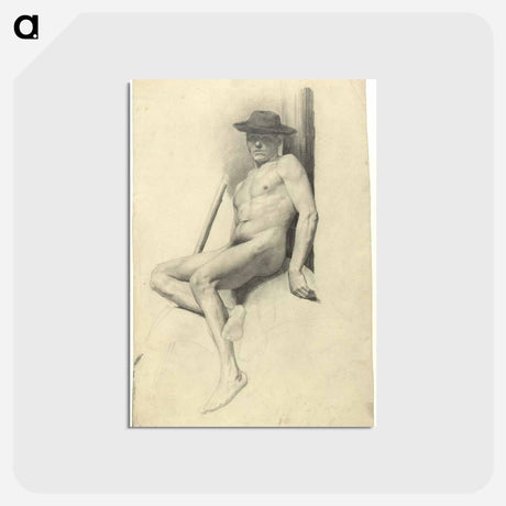 アートポストカード-Seated Male Nude with Hat
 - ウィーン博物館 Postcard.