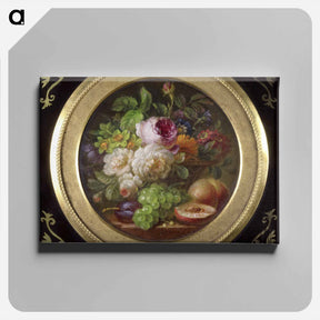 アートパネル-Still Life with Flowers and Fruits - ウィレム ヴァン リーン Canvas.