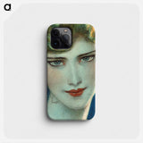 Face of blonde girl with earrings - Wladyslaw Theodor Benda Phone Case.