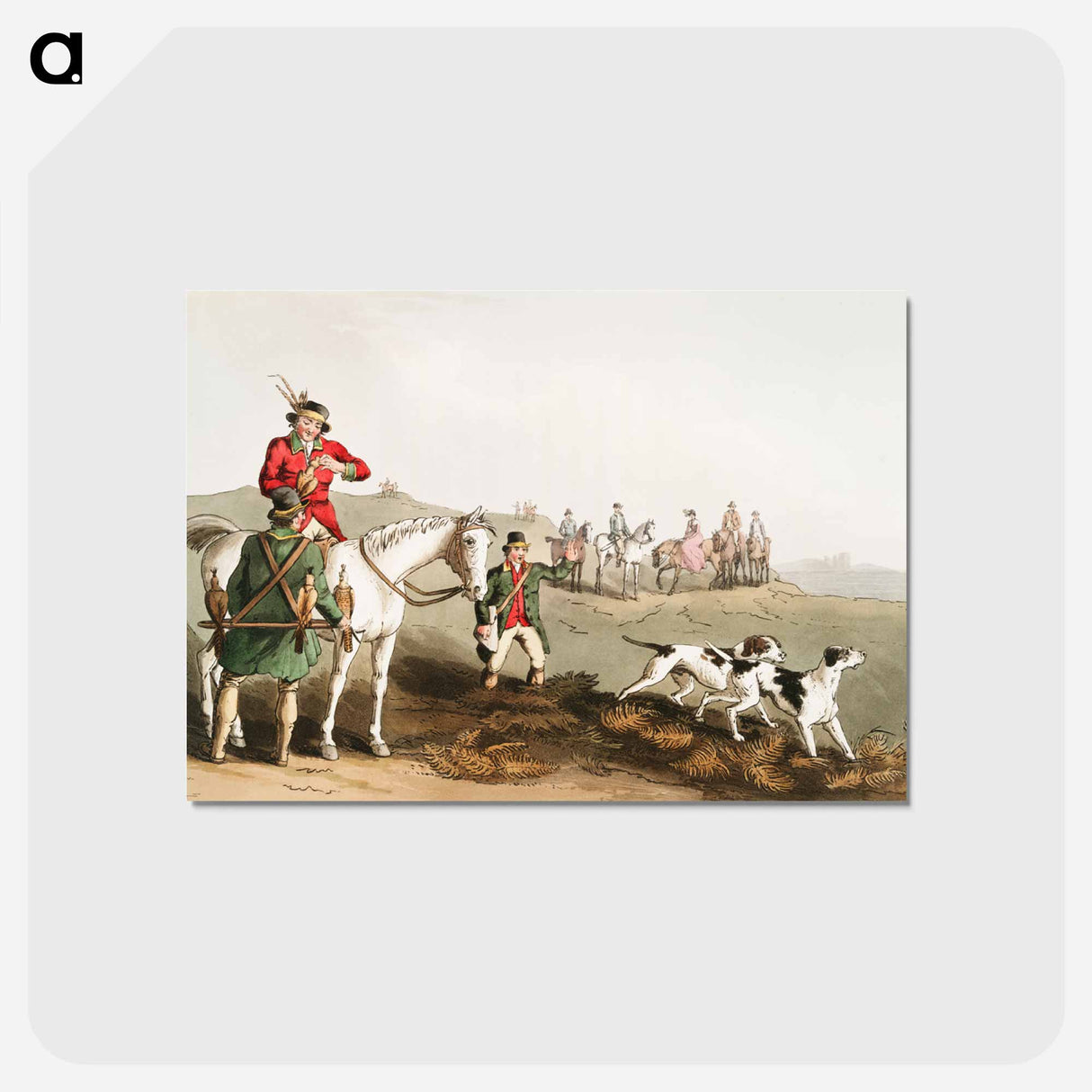 Illustration of hawking - 19世紀のヨークシャー Postcard.