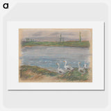 アートポスター-Four Geese by the River - アルフレッド シスレー Poster.