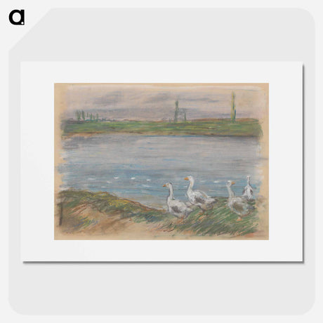 アートポスター-Four Geese by the River - アルフレッド シスレー Poster.