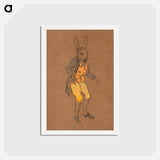 アートポストカード-March Hare Costume Design for Alice in Wonderland - 不思議の国のアリス Postcard.