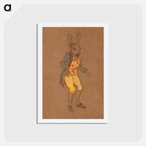 アートポストカード-March Hare Costume Design for Alice in Wonderland - 不思議の国のアリス Postcard.