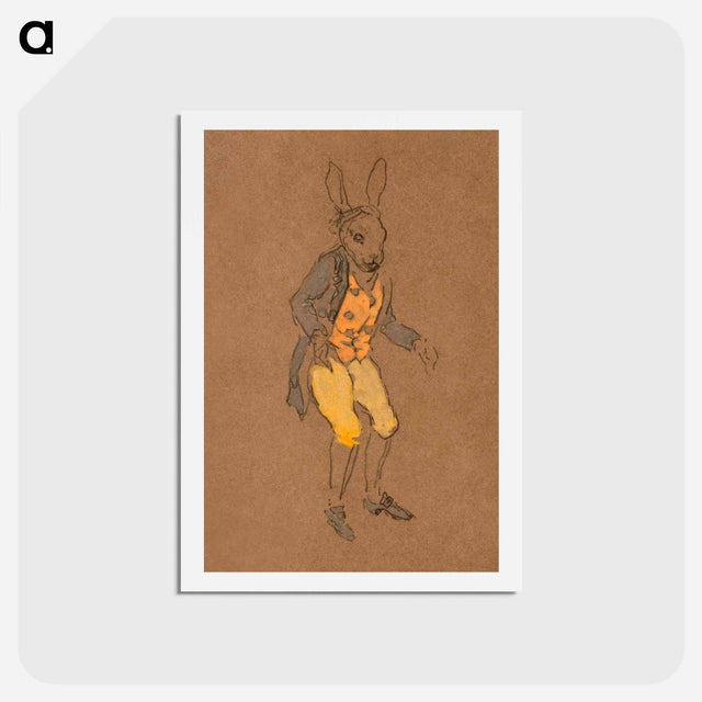 アートポストカード-March Hare Costume Design for Alice in Wonderland - 不思議の国のアリス Postcard.