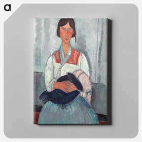 アートパネル-Gypsy Woman with Baby - アメデオ モディリアーニ Canvas.