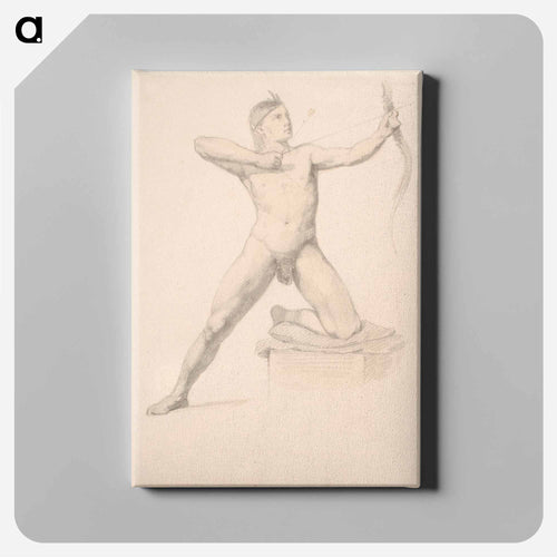 Jousella ampuva alaston mies - アンダース エクマン Canvas.