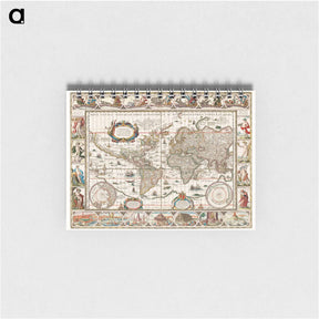 アートメモ帳-Nova totius terrarum orbis geographica ac hydrographica tabula - アンティーク地図 Memo.