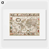 Nova totius terrarum orbis geographica ac hydrographica tabula - アンティーク地図 Poster.