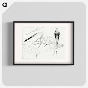 アートポスター-Little Egret and Daurian Redstart
 - 美術世界 Poster.