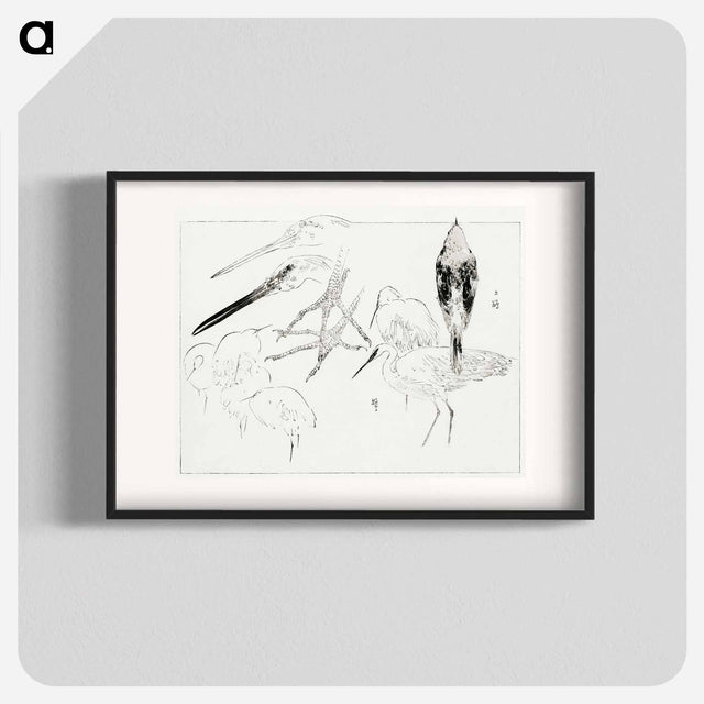 アートポスター-Little Egret and Daurian Redstart
 - 美術世界 Poster.