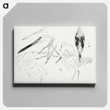 アートパネル-Little Egret and Daurian Redstart
 - 美術世界 Canvas.