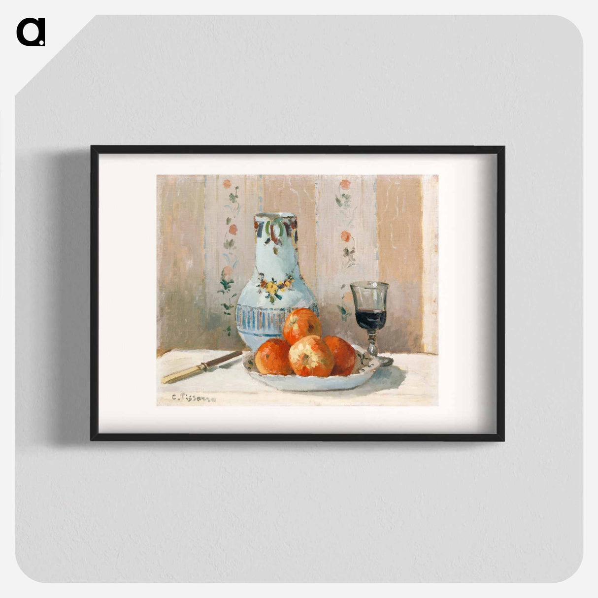 Still Life with Apples and Pitcher - カミーユ ピサロ Poster.