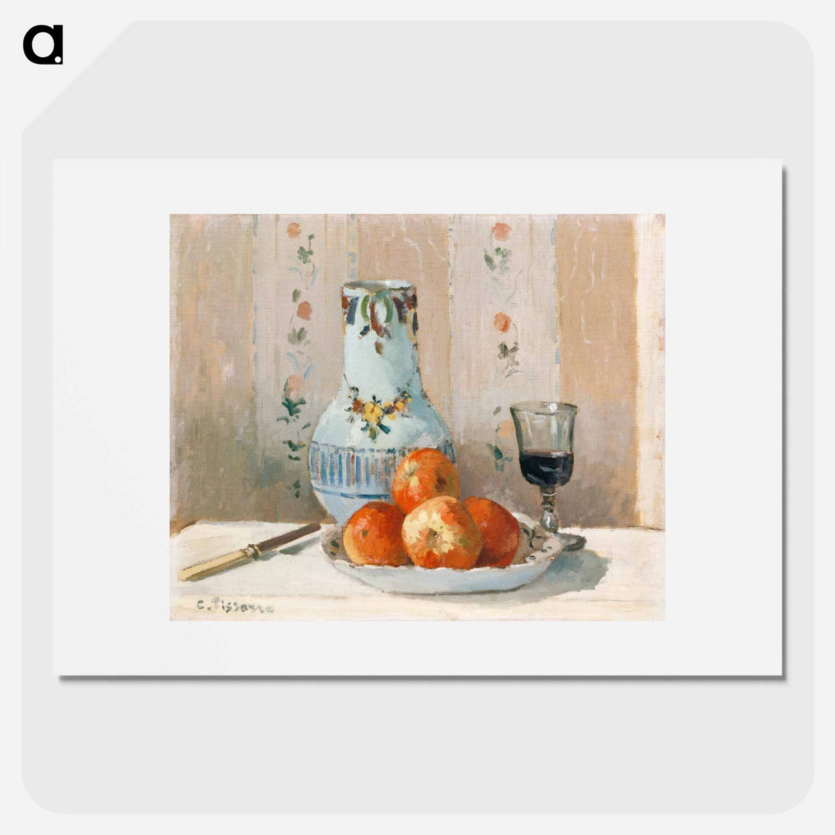 Still Life with Apples and Pitcher - Camille Pissarro Poster.