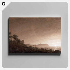 アートパネル-View of Arkona with Moon Rising - カスパー ダーヴィト フリードリヒ Canvas.
