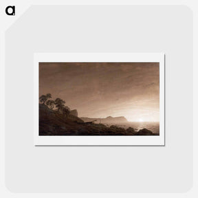 アートポストカード-View of Arkona with Moon Rising - カスパー ダーヴィト フリードリヒ Postcard.
