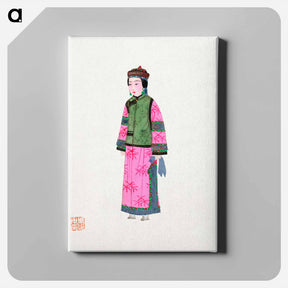 アートパネル-Lady in Dress with Winter Hat
 - 中国の衣装 Canvas.