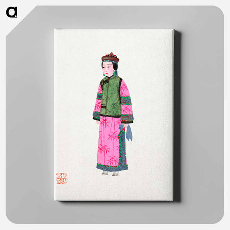アートパネル-Lady in Dress with Winter Hat
 - 中国の衣装 Canvas.