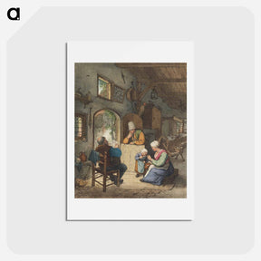 アートポストカード-Krantlezer in interieur
 - コルネリス プロース ファン アムステル Postcard.
