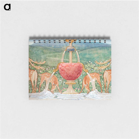 アートメモ帳-Deer by a Fountain - エドワード バーン ジョーンズ Memo.